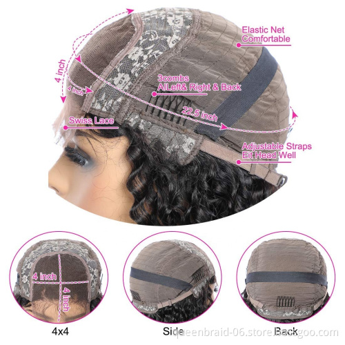 Transparent Lace Front Wigs Human Hair Straight Lace Front Wigs 4x4 HD Lace Closure Wigs Human Hair Pre Plucked Natural Color